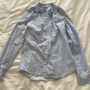Blue Star Design Button Up Shirt from H&M, Size 4